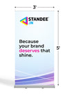 3′ x 5′ Roll Up Standee Banner With Printing